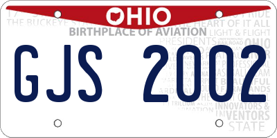 OH license plate GJS2002