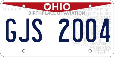 OH license plate GJS2004