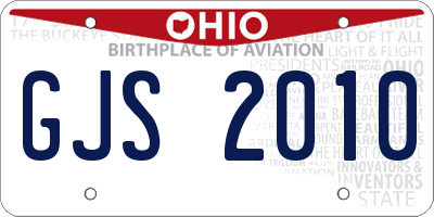 OH license plate GJS2010