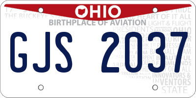 OH license plate GJS2037
