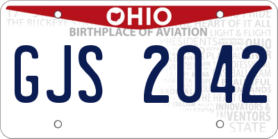 OH license plate GJS2042