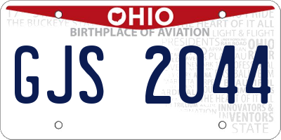 OH license plate GJS2044