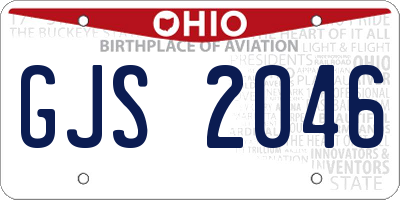 OH license plate GJS2046