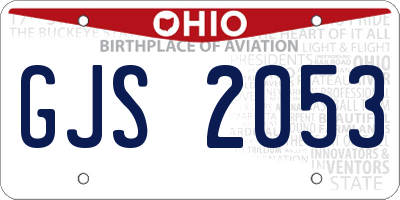 OH license plate GJS2053
