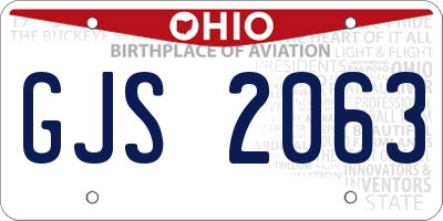 OH license plate GJS2063