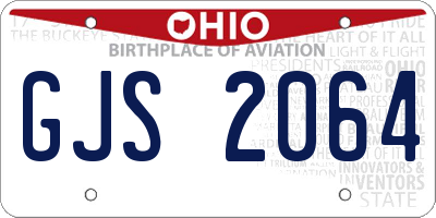 OH license plate GJS2064