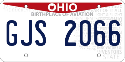OH license plate GJS2066