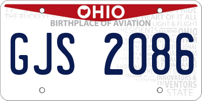OH license plate GJS2086