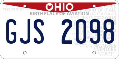 OH license plate GJS2098
