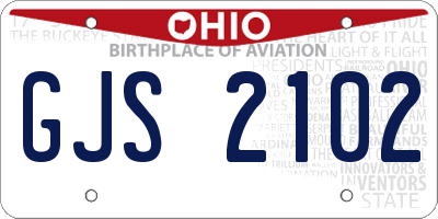 OH license plate GJS2102