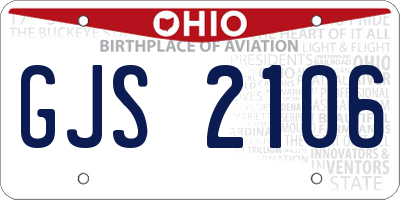 OH license plate GJS2106