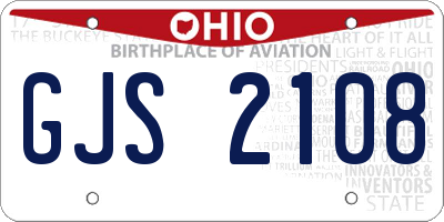 OH license plate GJS2108