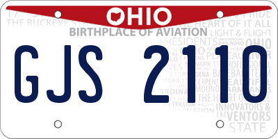 OH license plate GJS2110