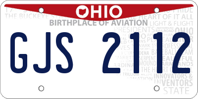 OH license plate GJS2112