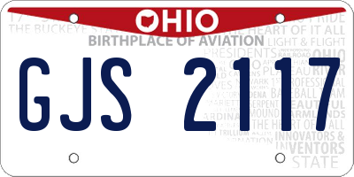OH license plate GJS2117