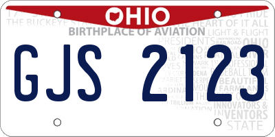 OH license plate GJS2123