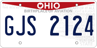 OH license plate GJS2124