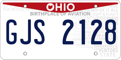 OH license plate GJS2128