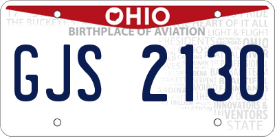 OH license plate GJS2130