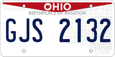 OH license plate GJS2132