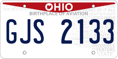 OH license plate GJS2133