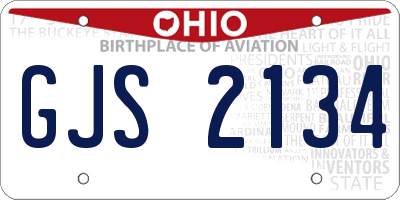 OH license plate GJS2134
