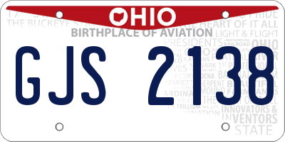 OH license plate GJS2138