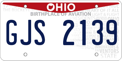 OH license plate GJS2139