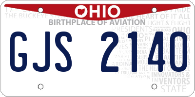OH license plate GJS2140