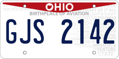 OH license plate GJS2142