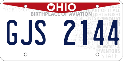 OH license plate GJS2144