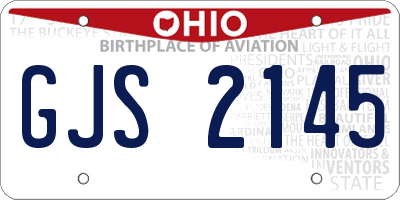 OH license plate GJS2145