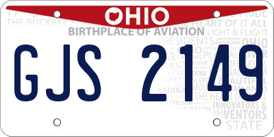 OH license plate GJS2149