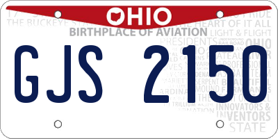 OH license plate GJS2150