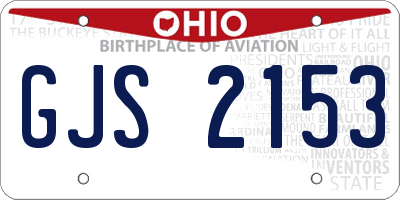 OH license plate GJS2153