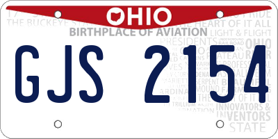 OH license plate GJS2154