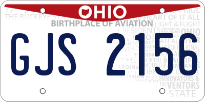 OH license plate GJS2156