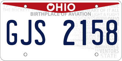 OH license plate GJS2158