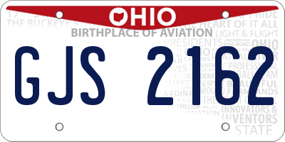 OH license plate GJS2162