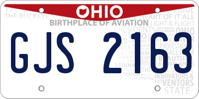 OH license plate GJS2163