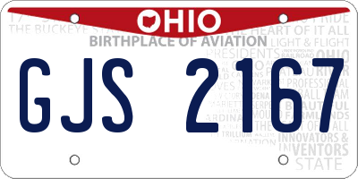 OH license plate GJS2167