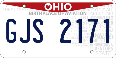 OH license plate GJS2171