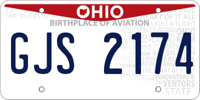 OH license plate GJS2174