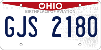 OH license plate GJS2180