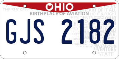 OH license plate GJS2182