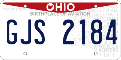 OH license plate GJS2184