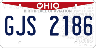 OH license plate GJS2186