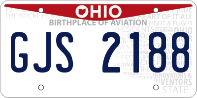 OH license plate GJS2188