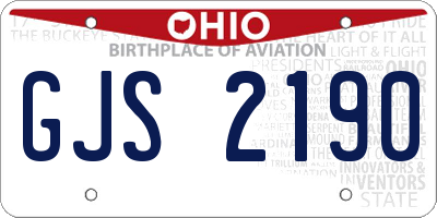 OH license plate GJS2190