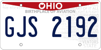 OH license plate GJS2192